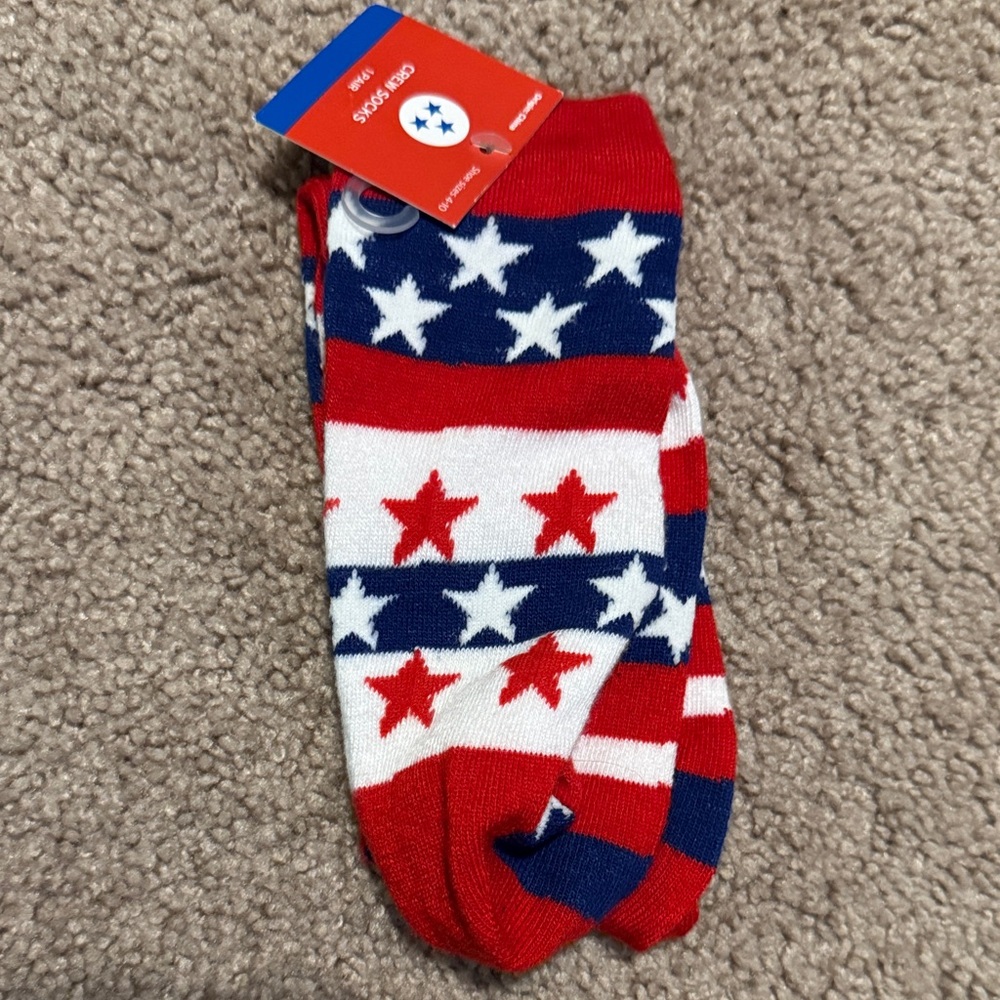 Patriotic Star Socks - Red, White, and Blue